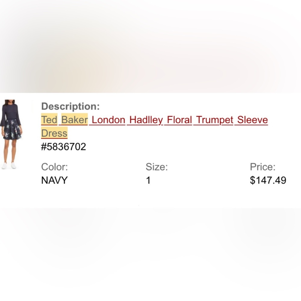 Ted Baker London Hadlley Floral Trumpet Dress